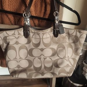 Coach print Purse Original Brown & Tan